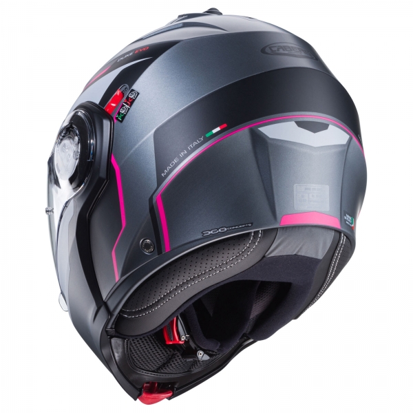 Caberg Helm | Duke Evo | Move | matt-gun metallic/schwarz-Fuchsia