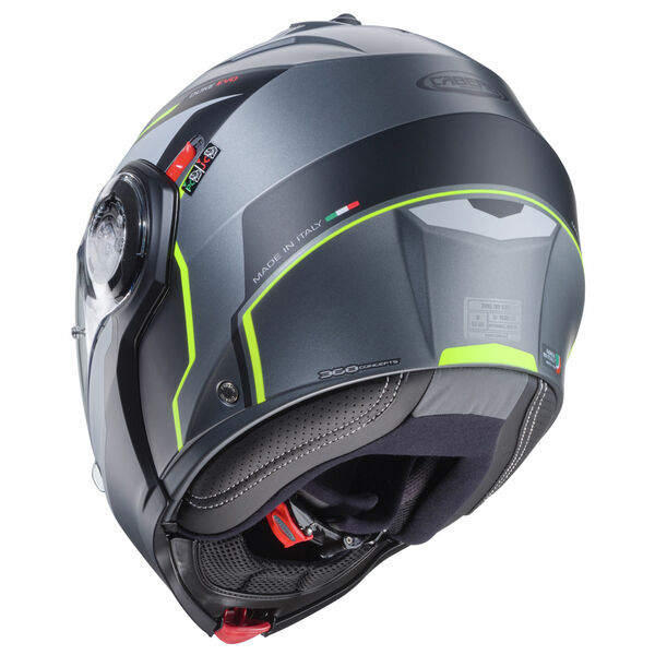 Caberg Helm | Duke Evo | Move | matt-gun metallic/schwarz-fluo-gelb