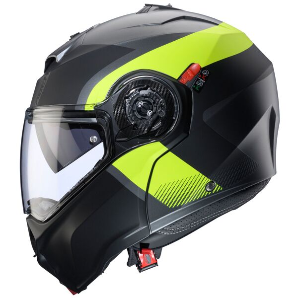 Caberg Helm | Duke Evo | Indy | matt-gun metallic/schwarz-fluo-gelb