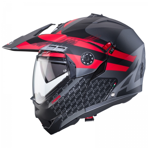 Caberg Helm Tourmax X Sarabe matt-gun metallic/schwarz-rot