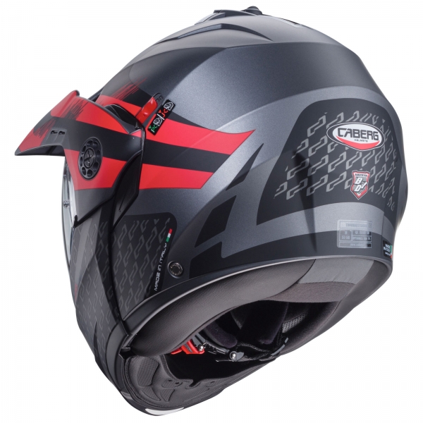 Caberg Helm | Tourmax X | Sarabe | matt-gun metallic/schwarz-rot