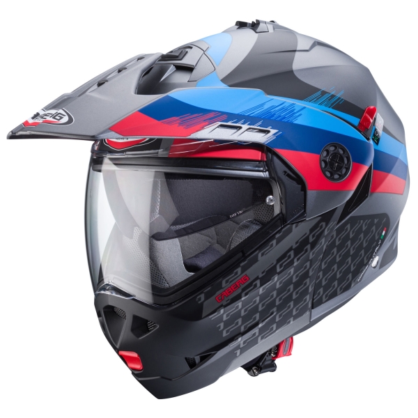 Caberg Helm Tourmax X Sarabe matt-gun metallic/schwarz-blau-rot