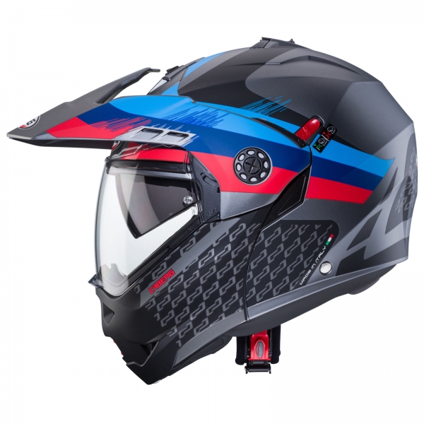 Caberg Helm | Tourmax X | Sarabe | matt-gun metallic/schwarz-blau-rot
