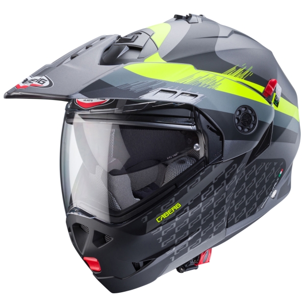 Caberg Helm Tourmax X Sarabe matt-gun metallic/schwarz-fluo-gelb