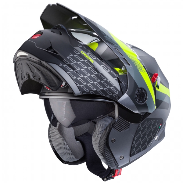 Caberg Helm | Tourmax X | Sarabe | matt-gun metallic/schwarz-fluo-gelb
