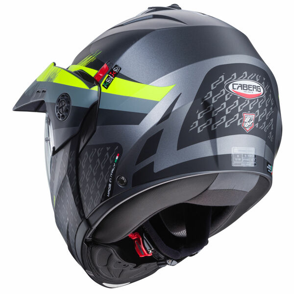 Caberg Helm | Tourmax X | Sarabe | matt-gun metallic/schwarz-fluo-gelb