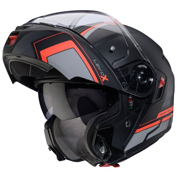 Caberg Helm | Levo X | Elite | matt-schwarz/anthrazit-rot