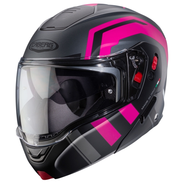 Caberg Helm | Horus X | Road | matt-gun metallic/schwarz-Fuchsia