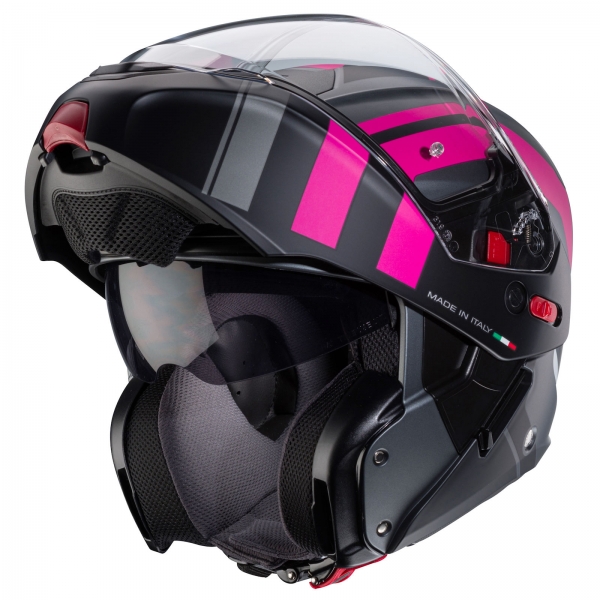 Caberg Helm Horus X Road matt-gun metallic/schwarz-Fuchsia