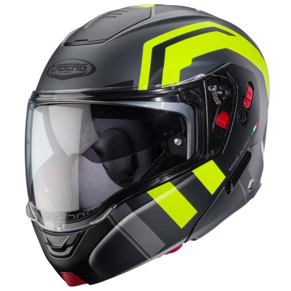 Caberg Helm | Horus X | Road | matt-gun metallic/schwarz-fluo-gelb