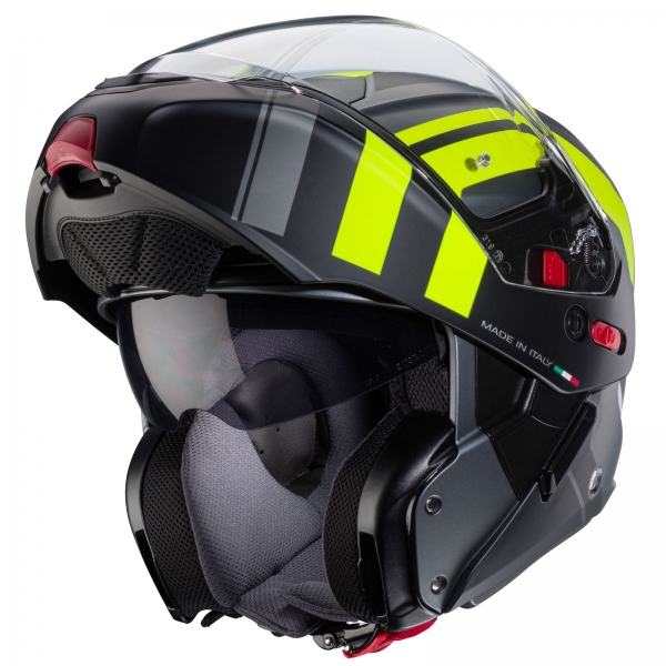 Caberg Helm | Horus X | Road | matt-gun metallic/schwarz-fluo-gelb