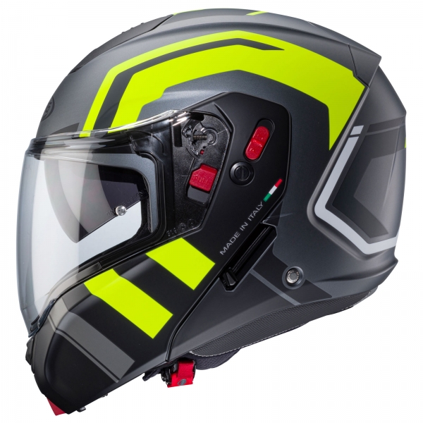 Caberg Helm | Horus X | Road | matt-gun metallic/schwarz-fluo-gelb