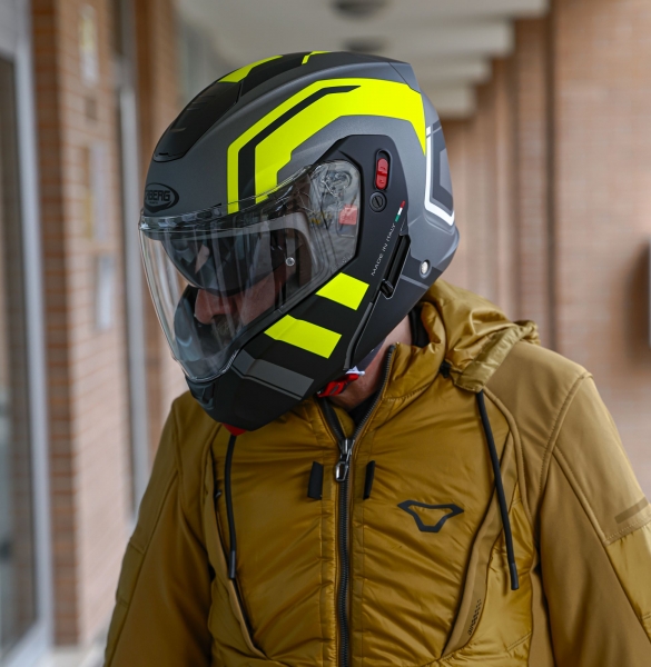 Caberg Helm | Horus X | Road | matt-gun metallic/schwarz-fluo-gelb