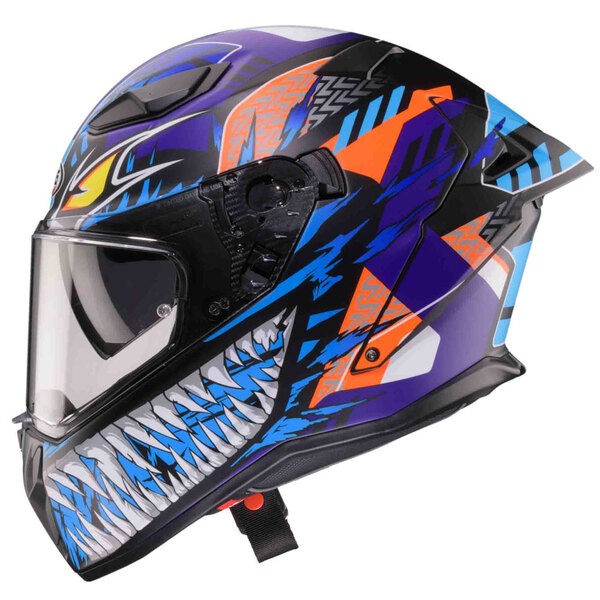 Caberg Helm | Drift Evo II | Nobo | matt-schwarz/blau-lila-fluo-orange