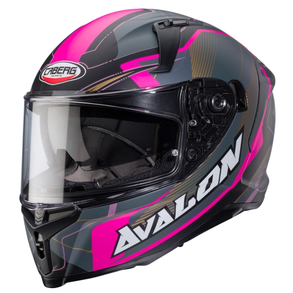 Caberg Helm | Avalon X | Optic | matt-schwarz/grau-Fuchsia