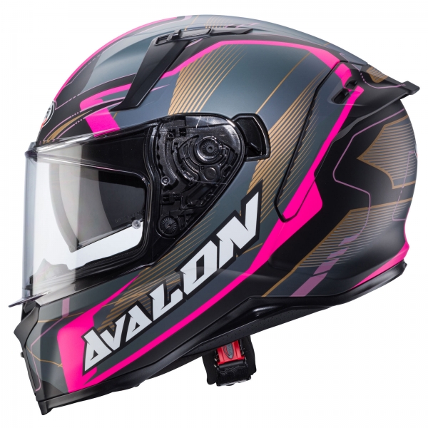 Caberg Helm Avalon X Optic matt-schwarz/grau-Fuchsia