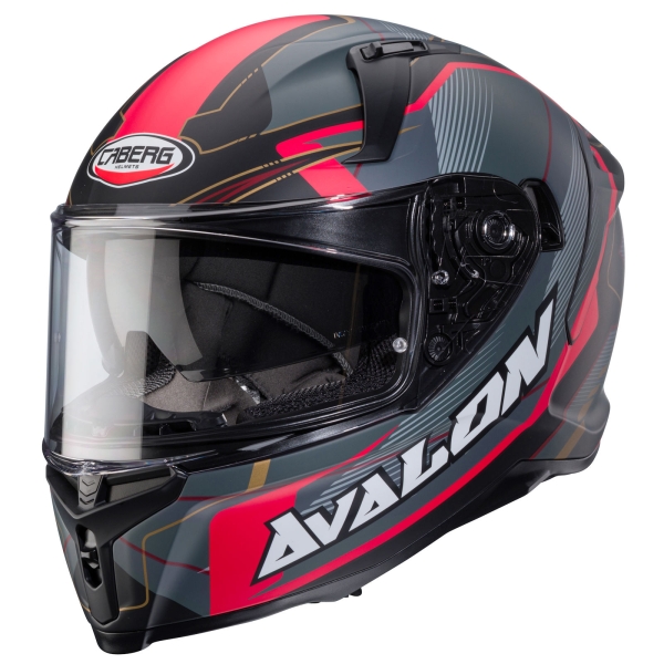 Caberg Helm Avalon X Optic matt-schwarz/grau-rot