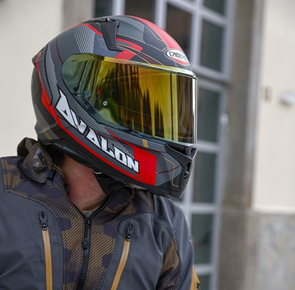 Caberg Helm | Avalon X | Optic | matt-schwarz/grau-rot