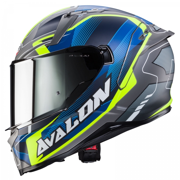 Caberg Helm | Avalon X | Optic | matt-grau/blau-fluo-gelb