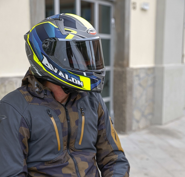 Caberg Helm | Avalon X | Optic | matt-grau/blau-fluo-gelb