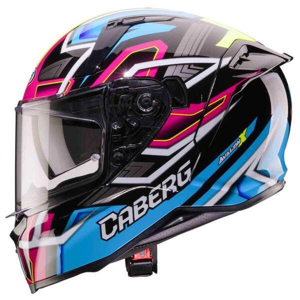 Caberg Helm | Avalon X | Brama | schwarz/hellblau-fluo-gelb-Fuchsia