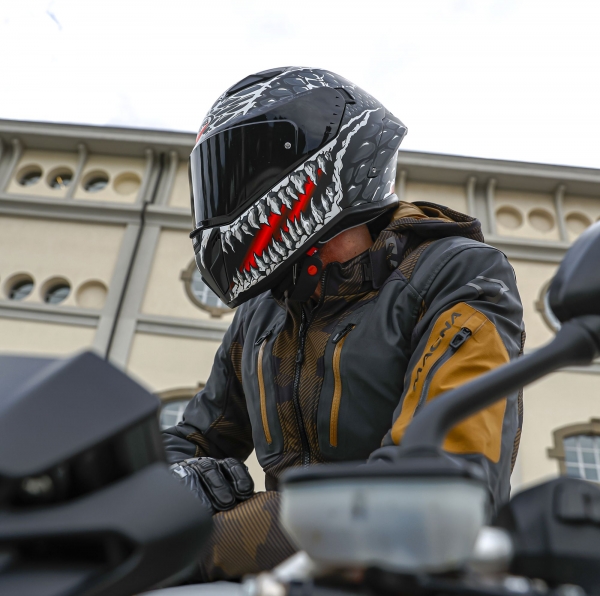 Caberg Helm | Avalon X | Punk | matt-grau/schwarz-rot