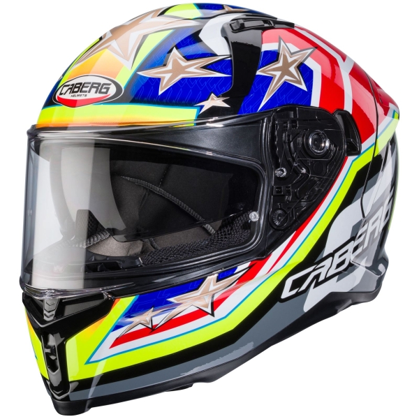 Caberg Helm | Avalon X | Track | schwarz/fluo-gelb-rot-blau