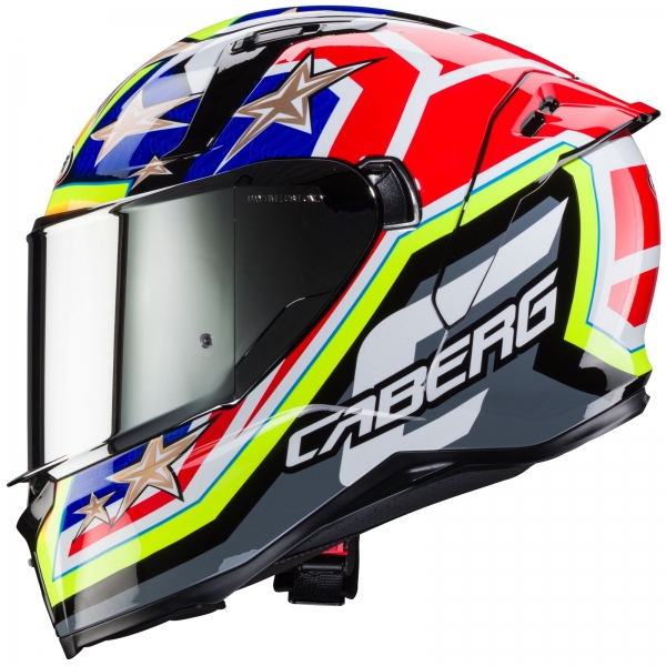 Caberg Helm | Avalon X | Track | schwarz/fluo-gelb-rot-blau