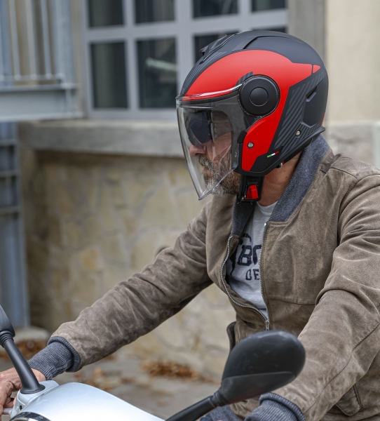 Caberg Helm Soho Milano schwarz/rot