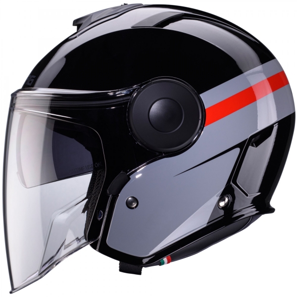 Caberg Helm | Soho | Zephir | schwarz/grau-rot