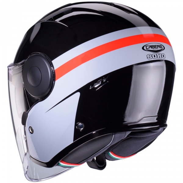 Caberg Helm | Soho | Zephir | schwarz/grau-rot