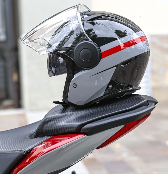 Caberg Helm | Soho | Zephir | schwarz/grau-rot