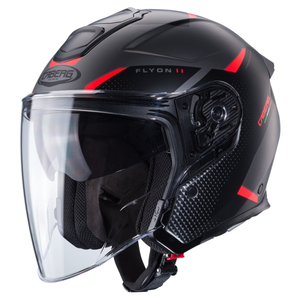 Caberg Helm | Flyon II | Boss | matt-grau/rot-schwarz
