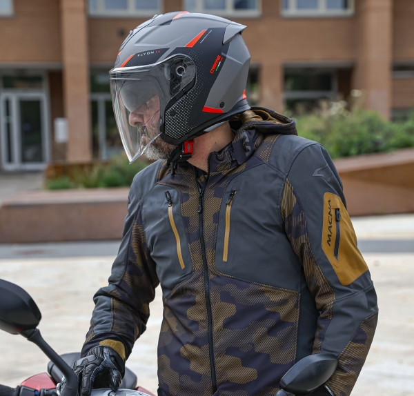 Caberg Helm | Flyon II | Boss | matt-grau/rot-schwarz