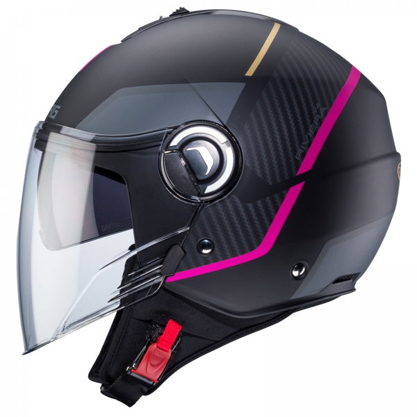 Caberg Helm | Riviera V4 X | Geo | matt-schwarz/anthrazit-Fuchsia