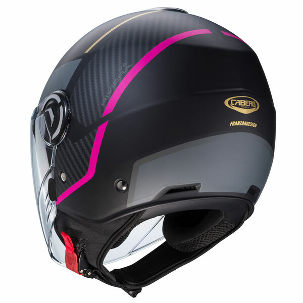 Caberg Helm | Riviera V4 X | Geo | matt-schwarz/anthrazit-Fuchsia