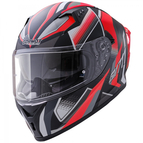 Germot Helm | GM 711 | matt-schwarz/rot