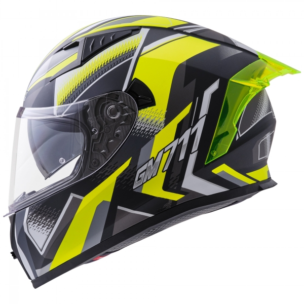 Germot Helm | GM 711 | matt-schwarz/fluo-gelb