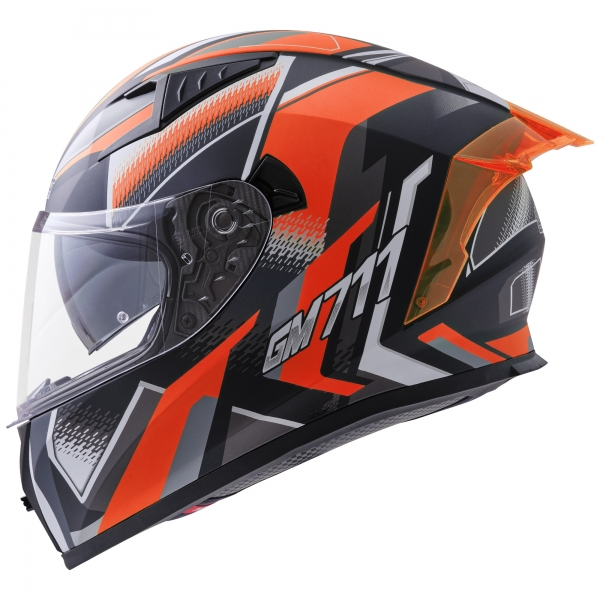 Germot Helm GM 711 matt-schwarz/orange