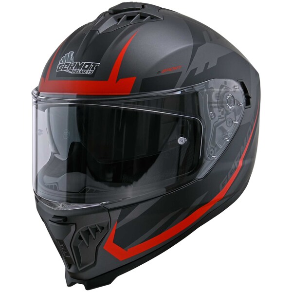 Germot Helm | GM 811 | matt-schwarz/gun-rot