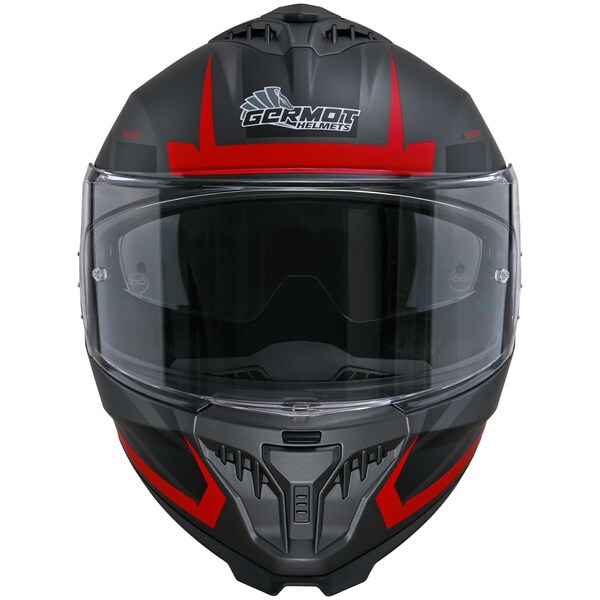 Germot Helm | GM 811 | matt-schwarz/gun-rot