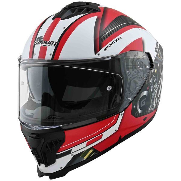 Germot Helm | GM 811 | matt-schwarz/rot-weiß