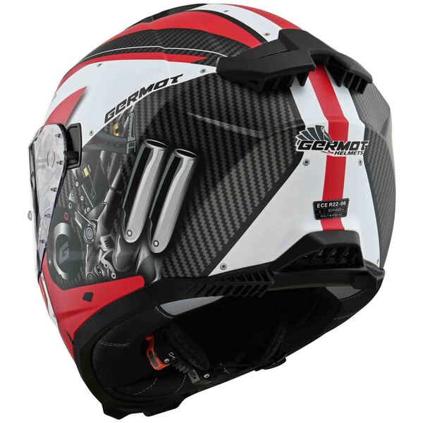 Germot Helm | GM 811 | matt-schwarz/rot-weiß