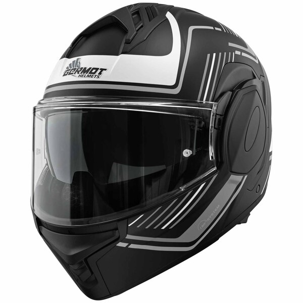 Germot Helm | GM 1000 | matt-schwarz/grau-weiß