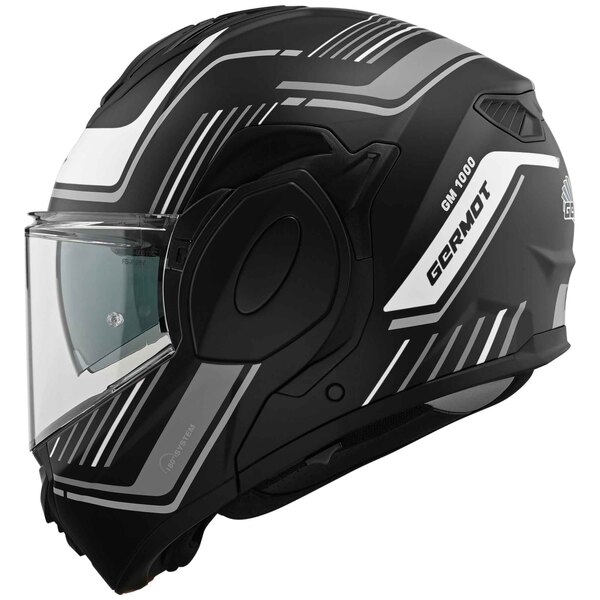 Germot Helm | GM 1000 | matt-schwarz/grau-weiß
