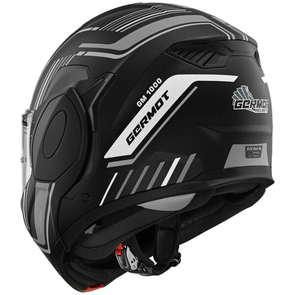 Germot Helm | GM 1000 | matt-schwarz/grau-weiß